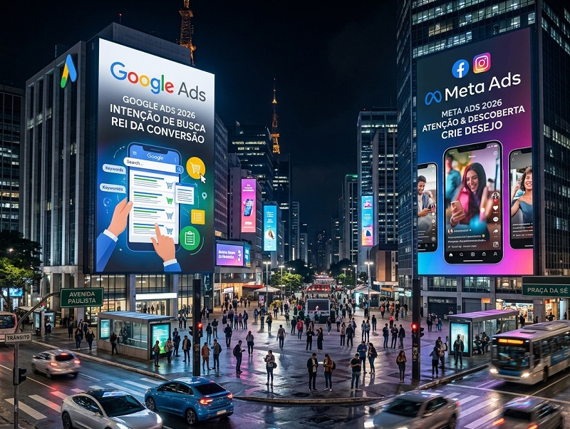 Google Ads vs. Meta Ads em 2026: Onde Investir?